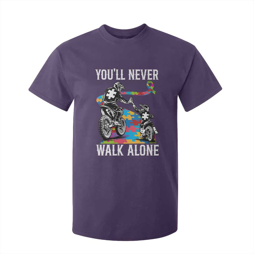 Autism Acceptance T Shirt For Kid Autism Dad Motocross Rider Father Son Support TS14 Purple Print Your Wear