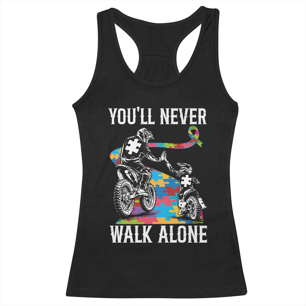 Autism Acceptance Racerback Tank Top Autism Dad Motocross Rider Father Son Support TS14 Black Print Your Wear
