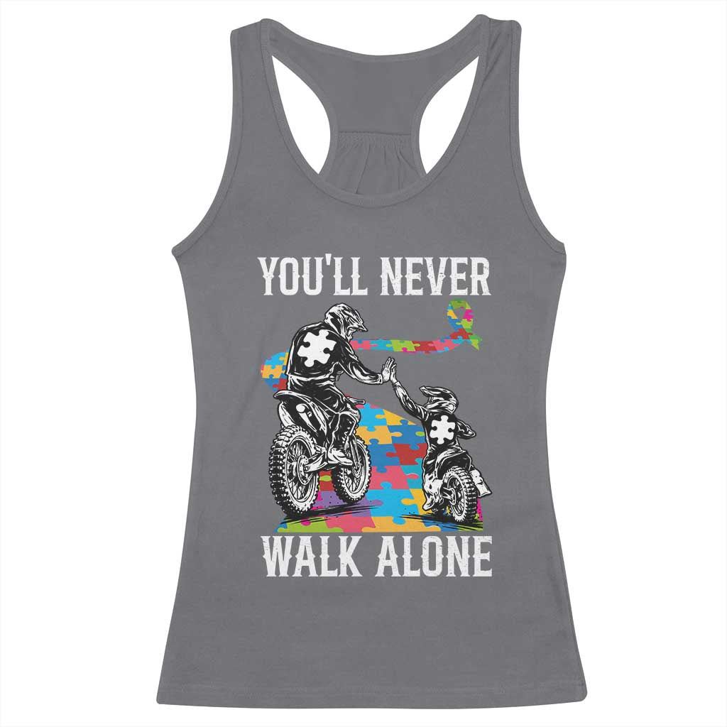 Autism Acceptance Racerback Tank Top Autism Dad Motocross Rider Father Son Support TS14 Charcoal Print Your Wear