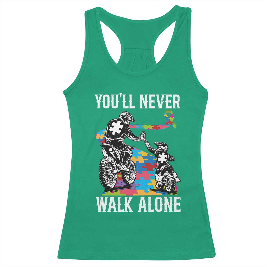 Autism Acceptance Racerback Tank Top Autism Dad Motocross Rider Father Son Support TS14 Irish Green Print Your Wear