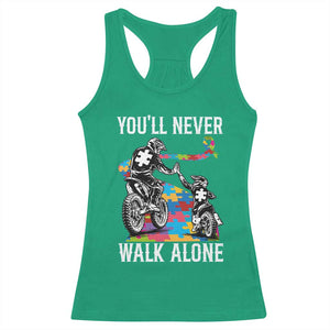 Autism Acceptance Racerback Tank Top Autism Dad Motocross Rider Father Son Support TS14 Irish Green Print Your Wear