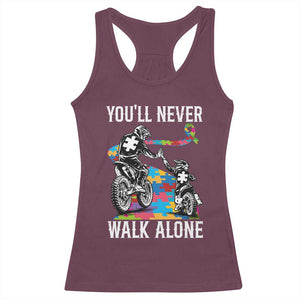 Autism Acceptance Racerback Tank Top Autism Dad Motocross Rider Father Son Support TS14 Maroon Print Your Wear