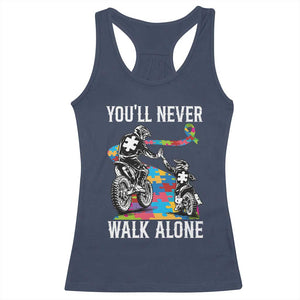 Autism Acceptance Racerback Tank Top Autism Dad Motocross Rider Father Son Support TS14 Navy Print Your Wear