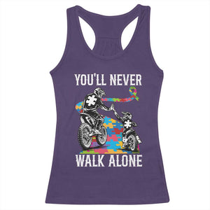Autism Acceptance Racerback Tank Top Autism Dad Motocross Rider Father Son Support TS14 Purple Print Your Wear