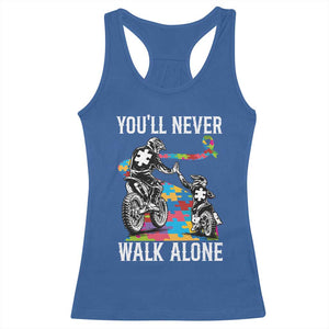 Autism Acceptance Racerback Tank Top Autism Dad Motocross Rider Father Son Support TS14 Royal Blue Print Your Wear