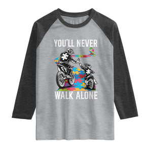 Autism Acceptance Raglan Shirt Autism Dad Motocross Rider Father Son Support TS14 Heather Gray Heather Charcoal Print Your Wear