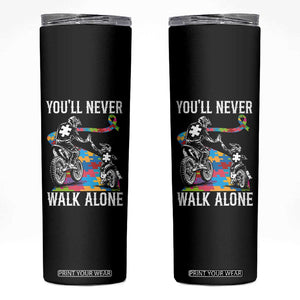 Autism Acceptance Skinny Tumbler Autism Dad Motocross Rider Father Son Support TS14 Black Print Your Wear