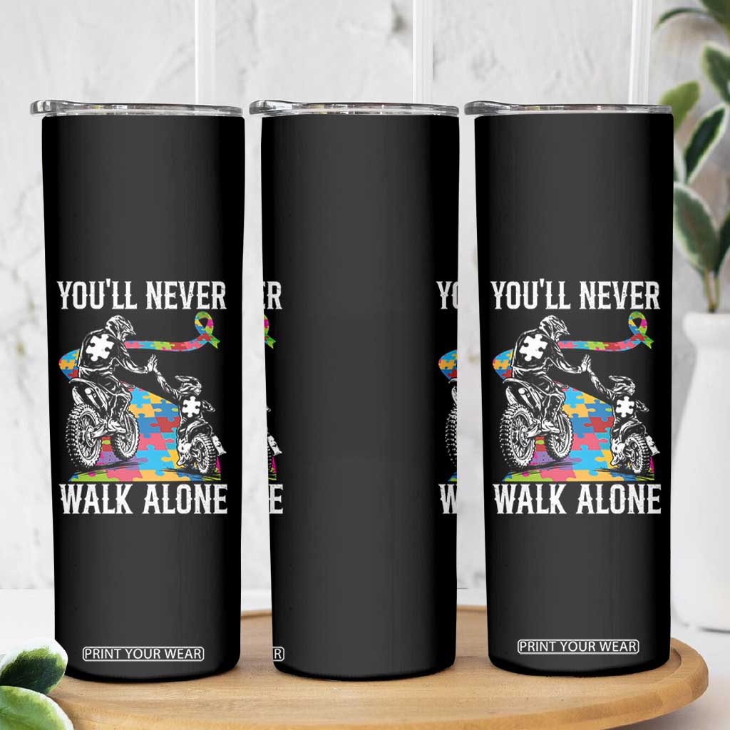 Autism Acceptance Skinny Tumbler Autism Dad Motocross Rider Father Son Support TS14 Print Your Wear