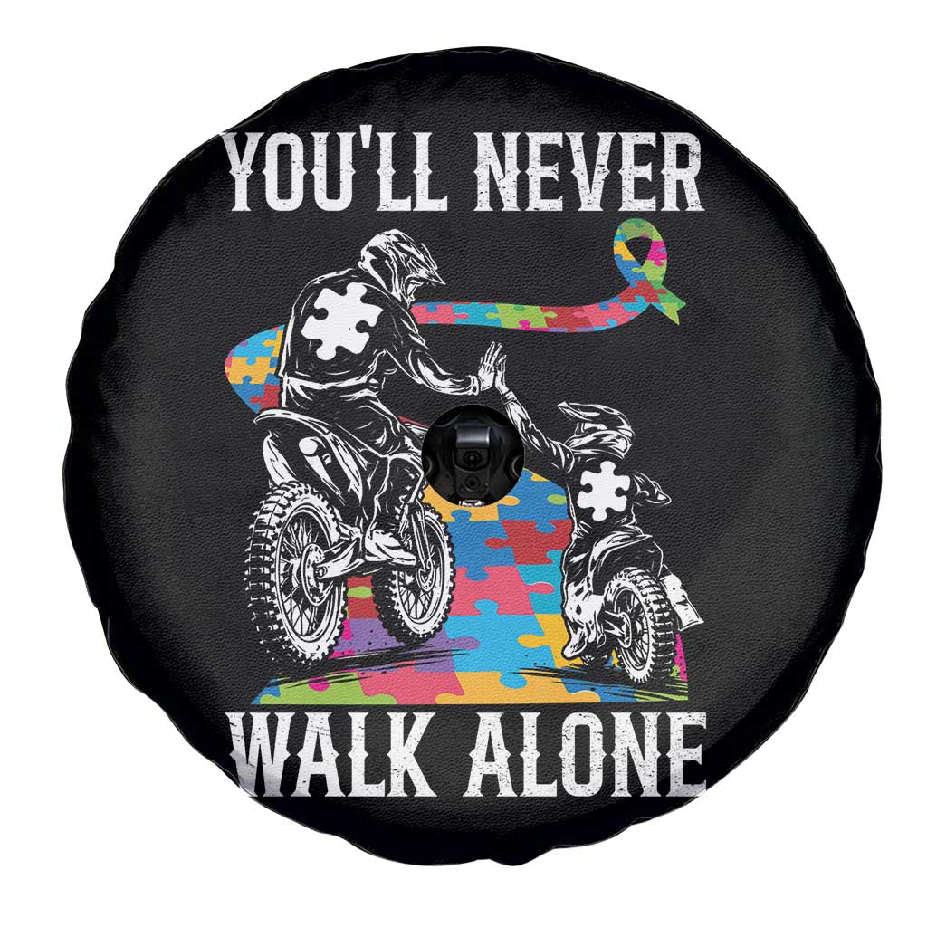 Autism Acceptance Spare Tire Cover Autism Dad Motocross Rider Father Son Support TS14 Print Your Wear