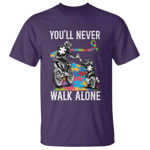 Autism Acceptance T Shirt Autism Dad Motocross Rider Father Son Support TS14 Purple Print Your Wear