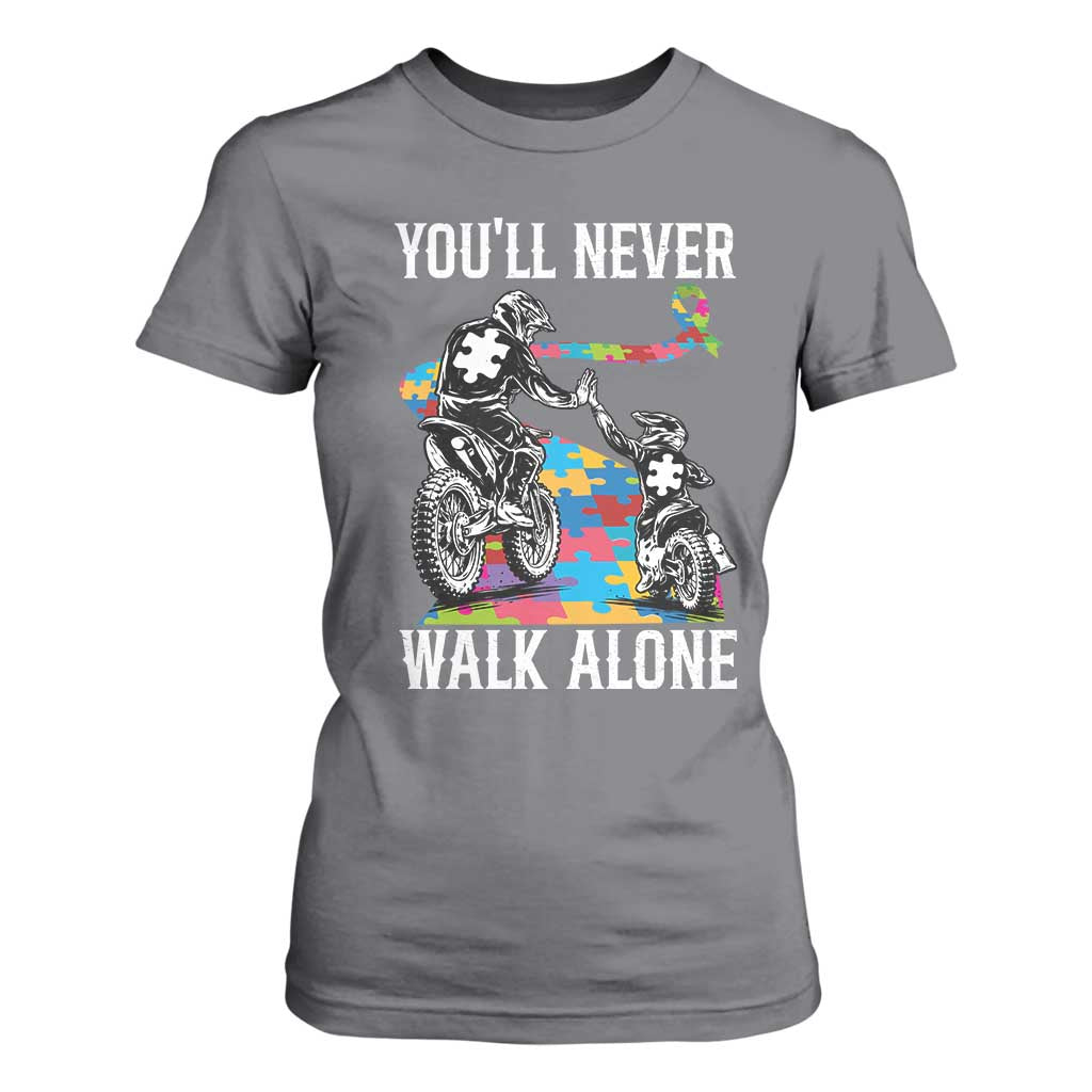 Autism Acceptance T Shirt For Women Autism Dad Motocross Rider Father Son Support TS14 Charcoal Print Your Wear