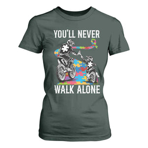 Autism Acceptance T Shirt For Women Autism Dad Motocross Rider Father Son Support TS14 Dark Forest Green Print Your Wear