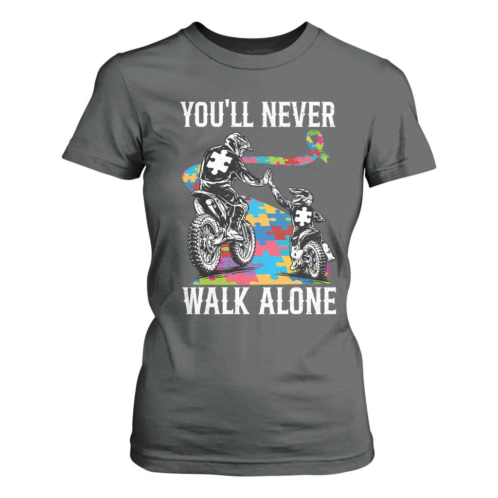Autism Acceptance T Shirt For Women Autism Dad Motocross Rider Father Son Support TS14 Dark Heather Print Your Wear