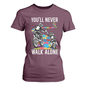 Autism Acceptance T Shirt For Women Autism Dad Motocross Rider Father Son Support TS14 Maroon Print Your Wear