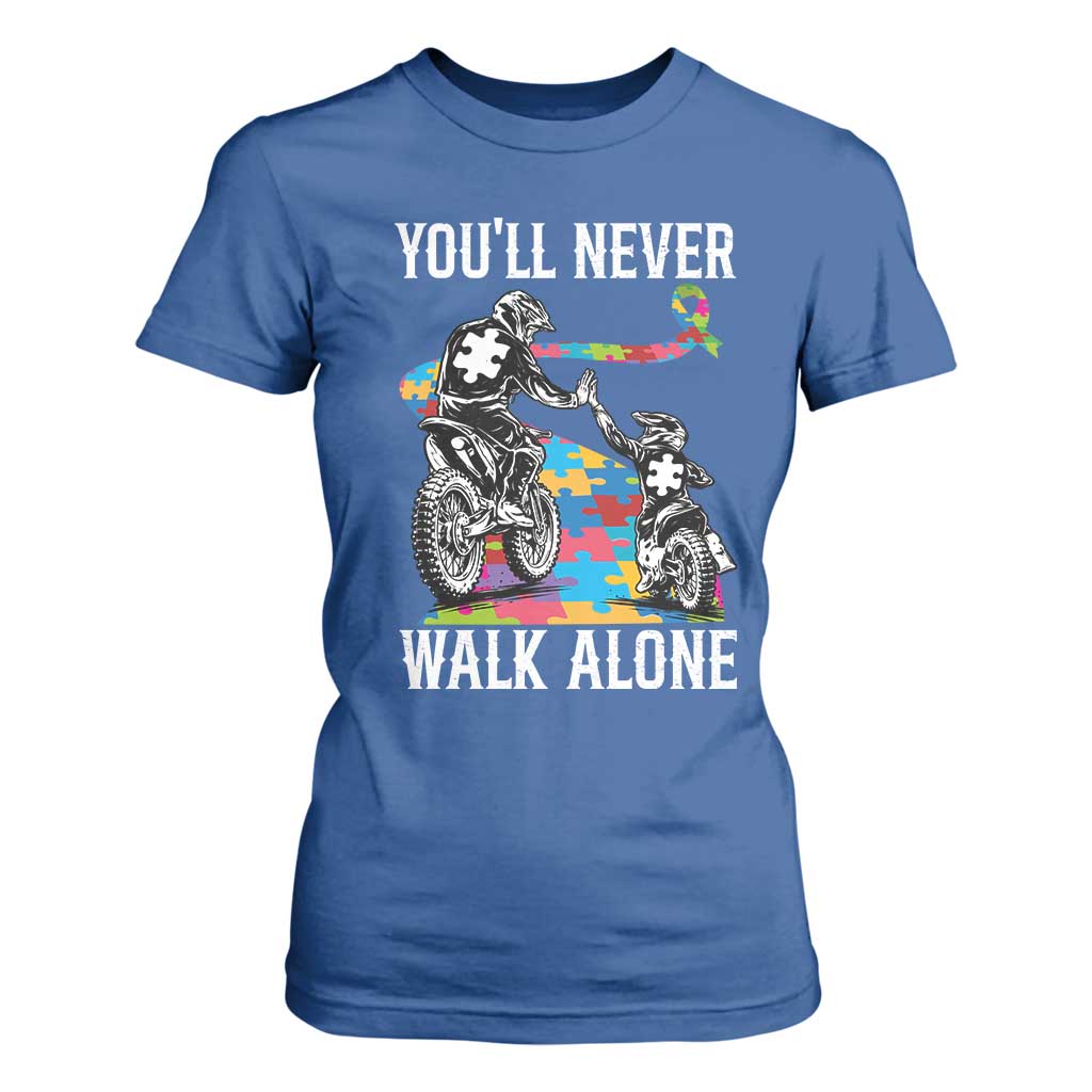 Autism Acceptance T Shirt For Women Autism Dad Motocross Rider Father Son Support TS14 Royal Blue Print Your Wear