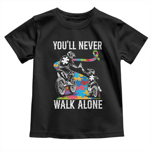 Autism Acceptance Toddler T Shirt Autism Dad Motocross Rider Father Son Support TS14 Black Print Your Wear