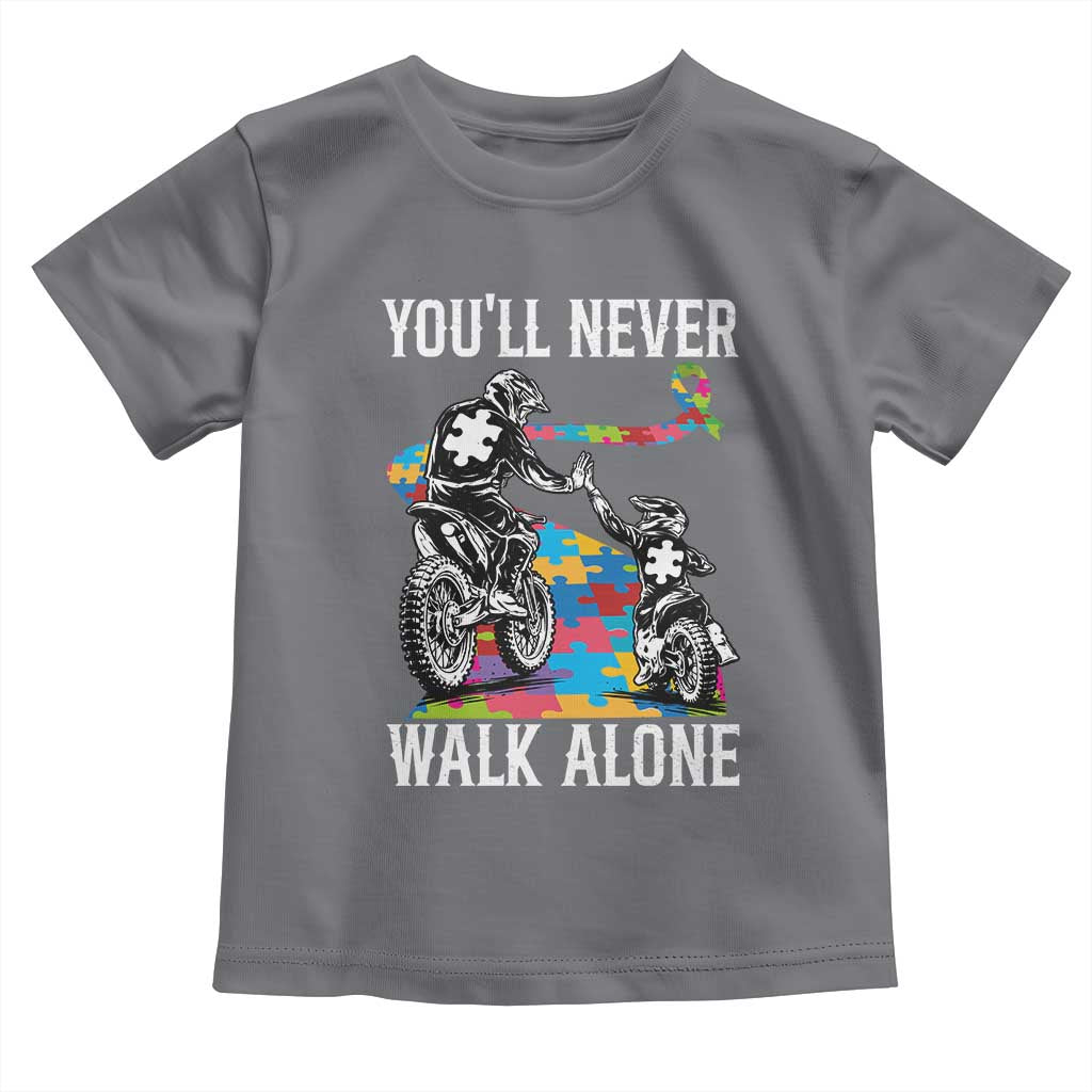 Autism Acceptance Toddler T Shirt Autism Dad Motocross Rider Father Son Support TS14 Charcoal Print Your Wear