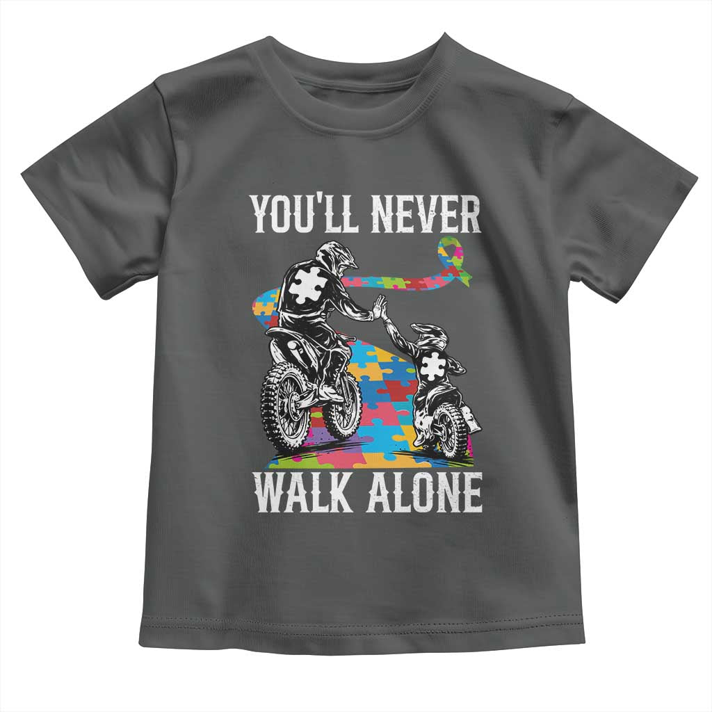 Autism Acceptance Toddler T Shirt Autism Dad Motocross Rider Father Son Support TS14 Dark Heather Print Your Wear
