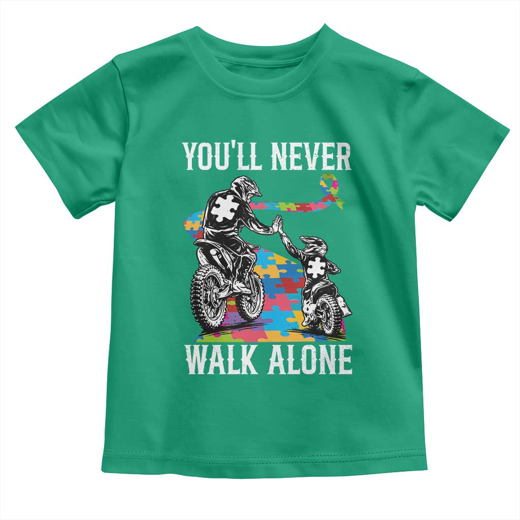 Autism Acceptance Toddler T Shirt Autism Dad Motocross Rider Father Son Support TS14 Irish Green Print Your Wear