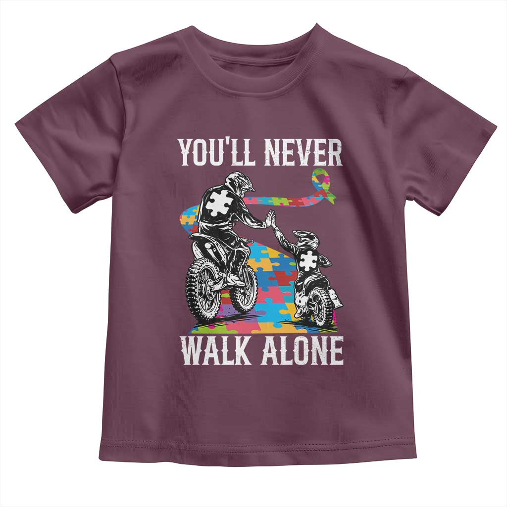 Autism Acceptance Toddler T Shirt Autism Dad Motocross Rider Father Son Support TS14 Maroon Print Your Wear