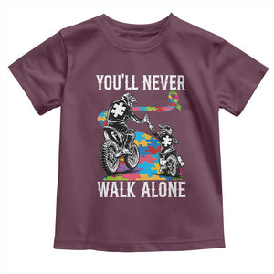 Autism Acceptance Toddler T Shirt Autism Dad Motocross Rider Father Son Support TS14 Maroon Print Your Wear