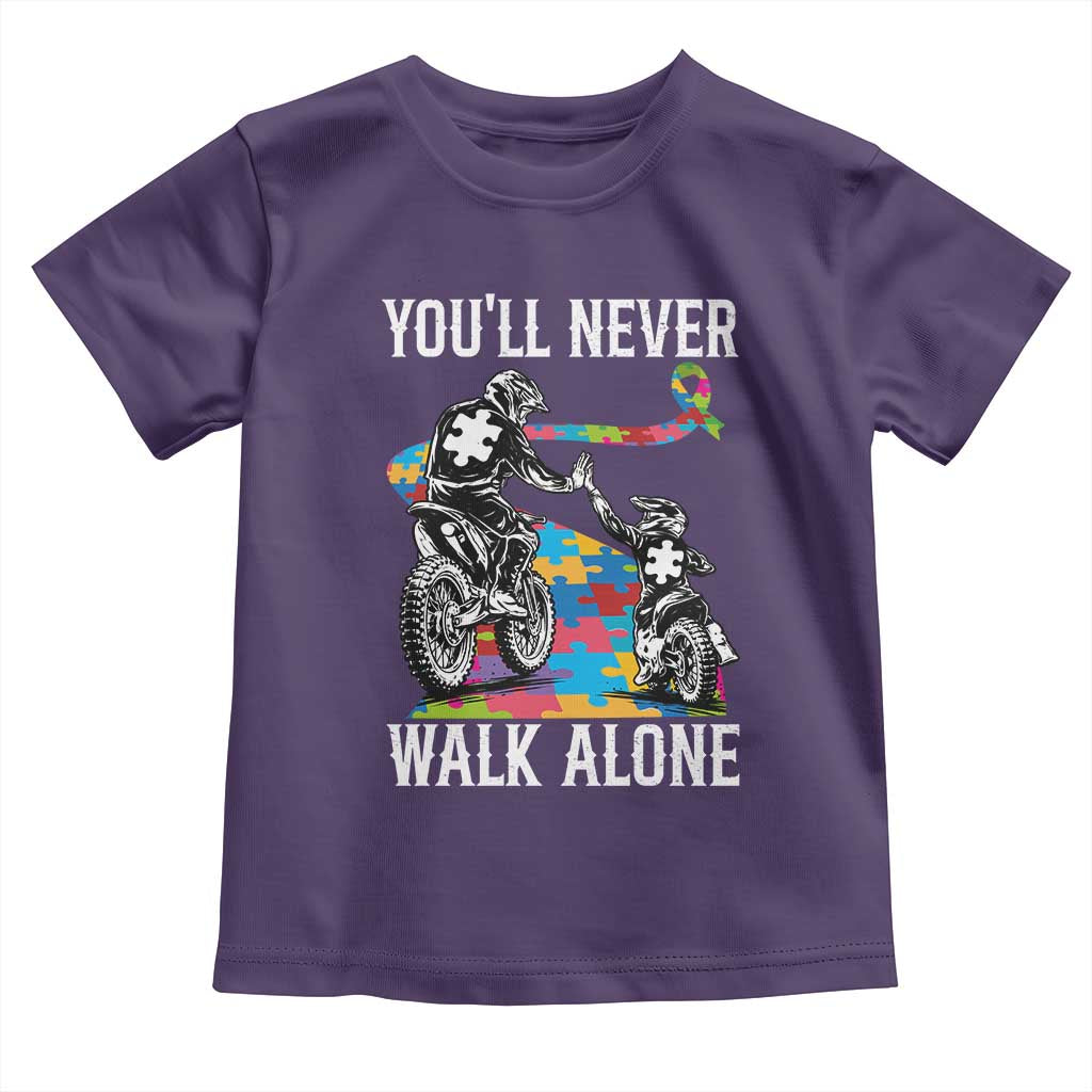 Autism Acceptance Toddler T Shirt Autism Dad Motocross Rider Father Son Support TS14 Purple Print Your Wear