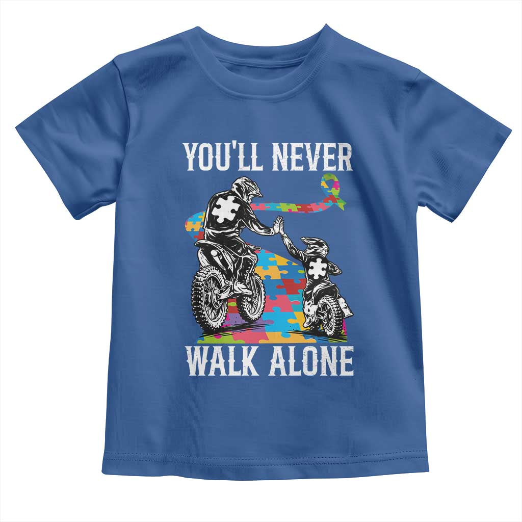 Autism Acceptance Toddler T Shirt Autism Dad Motocross Rider Father Son Support TS14 Royal Blue Print Your Wear