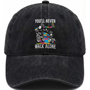 Autism Acceptance Washed Cotton Baseball Cap Autism Dad Motocross Rider Father Son Support TS14 Print Your Wear