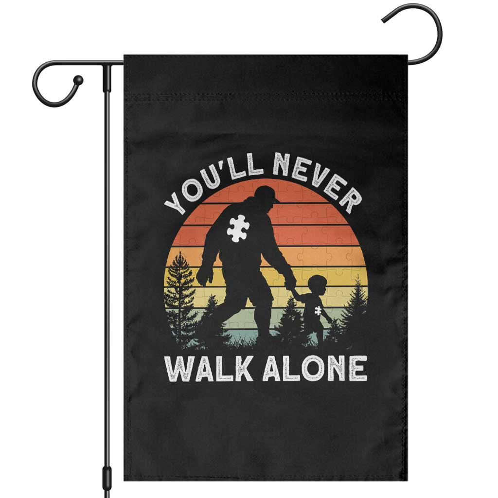 Autism Acceptance Garden Flag Autism Dad You'll Never Walk Alone Support TS14 Black Print Your Wear
