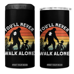 Autism Acceptance 4 in 1 Can Cooler Tumbler Autism Dad You'll Never Walk Alone Support TS14 One Size: 16 oz Black Print Your Wear