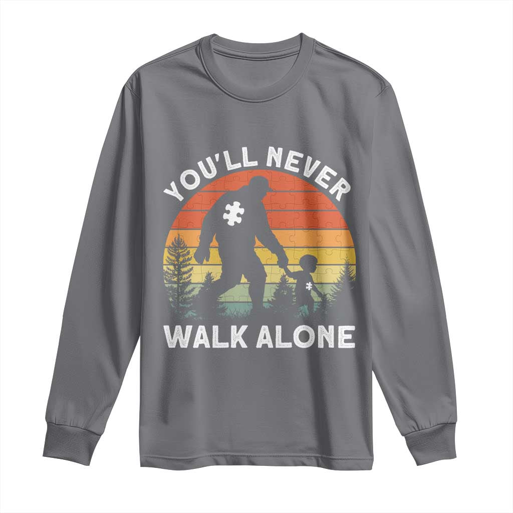 Autism Acceptance Long Sleeve Shirt Autism Dad You'll Never Walk Alone Support TS14 Charcoal Print Your Wear