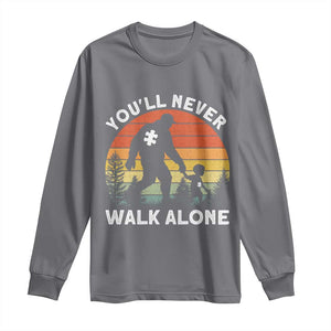 Autism Acceptance Long Sleeve Shirt Autism Dad You'll Never Walk Alone Support TS14 Charcoal Print Your Wear