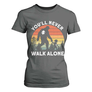 Autism Acceptance T Shirt For Women Autism Dad You'll Never Walk Alone Support TS14 Dark Heather Print Your Wear