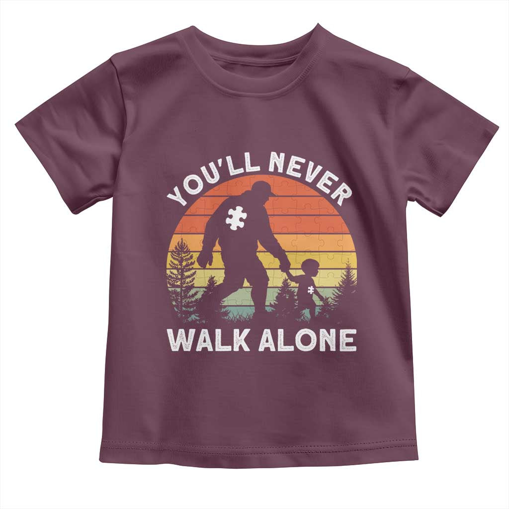 Autism Acceptance Toddler T Shirt Autism Dad You'll Never Walk Alone Support TS14 Maroon Print Your Wear