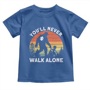 Autism Acceptance Toddler T Shirt Autism Dad You'll Never Walk Alone Support TS14 Royal Blue Print Your Wear