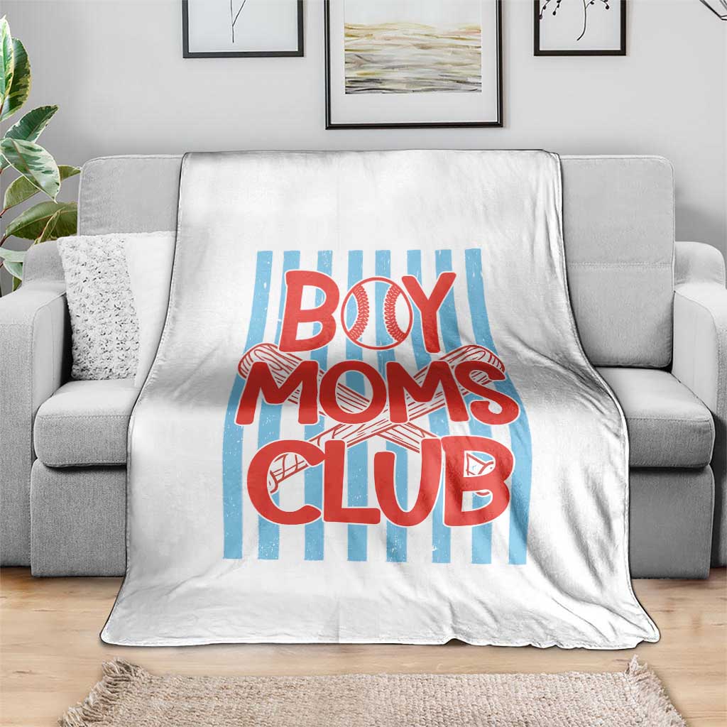 Boy Moms Club Throw Blanket Funny Motherhood Baseball Gift For Mom TS14 Print Your Wear