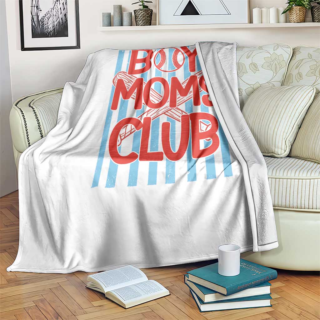 Boy Moms Club Throw Blanket Funny Motherhood Baseball Gift For Mom TS14 Print Your Wear