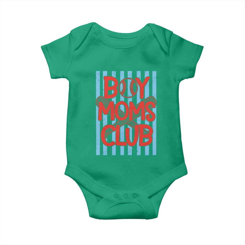 Boy Moms Club Baby Onesie Funny Motherhood Baseball Gift For Mom TS14 Irish Green Print Your Wear