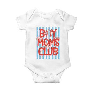 Boy Moms Club Baby Onesie Funny Motherhood Baseball Gift For Mom TS14 White Print Your Wear
