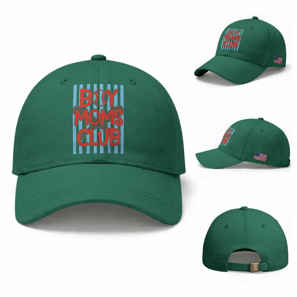Boy Moms Club Baseball Cap Funny Motherhood Baseball Gift For Mom TS14 Baseball Cap Universal Fit Irish Green Print Your Wear