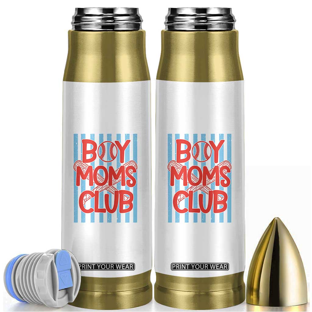 Boy Moms Club Bullet Tumbler Funny Motherhood Baseball Gift For Mom TS14 White Print Your Wear