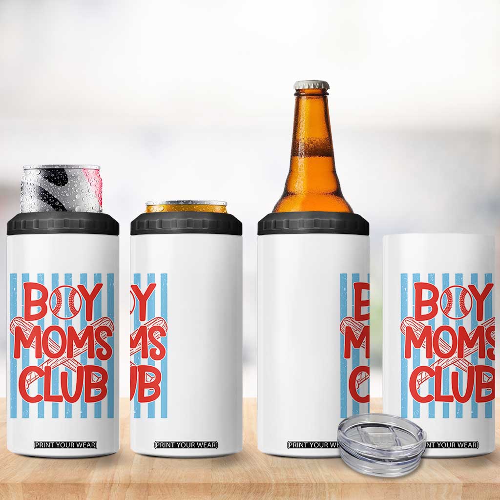 Boy Moms Club 4 in 1 Can Cooler Tumbler Funny Motherhood Baseball Gift For Mom TS14 Print Your Wear