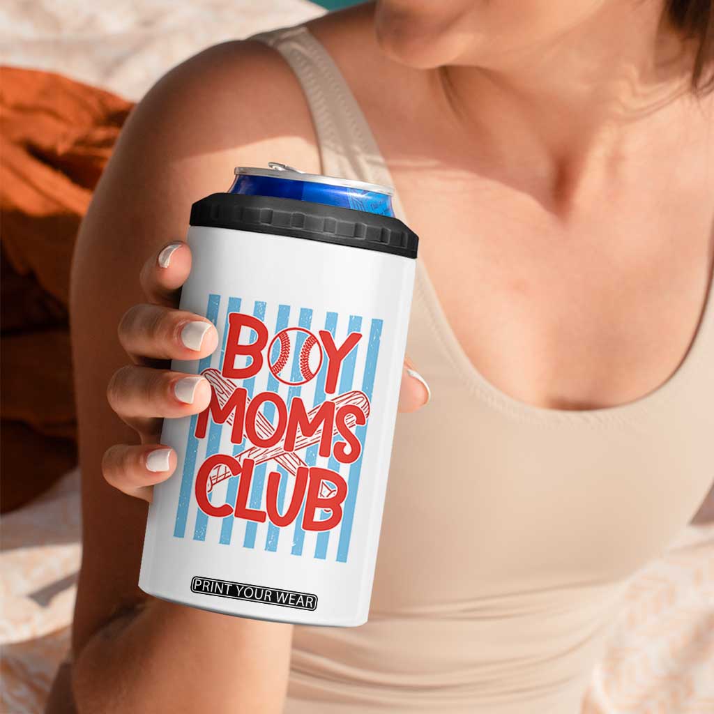 Boy Moms Club 4 in 1 Can Cooler Tumbler Funny Motherhood Baseball Gift For Mom TS14 Print Your Wear