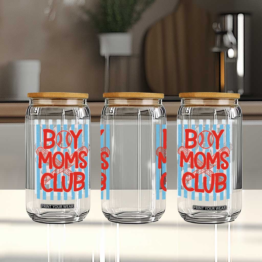 Boy Moms Club Glass Can Funny Motherhood Baseball Gift For Mom TS14 Print Your Wear