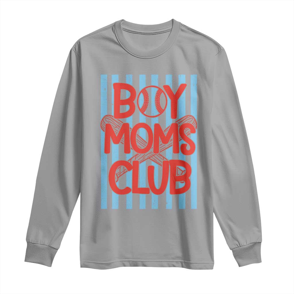 Boy Moms Club Long Sleeve Shirt Funny Motherhood Baseball Gift For Mom TS14 Sport Gray Print Your Wear