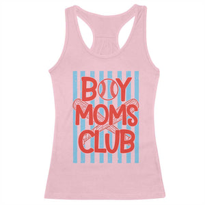 Boy Moms Club Racerback Tank Top Funny Motherhood Baseball Gift For Mom TS14 Light Pink Print Your Wear
