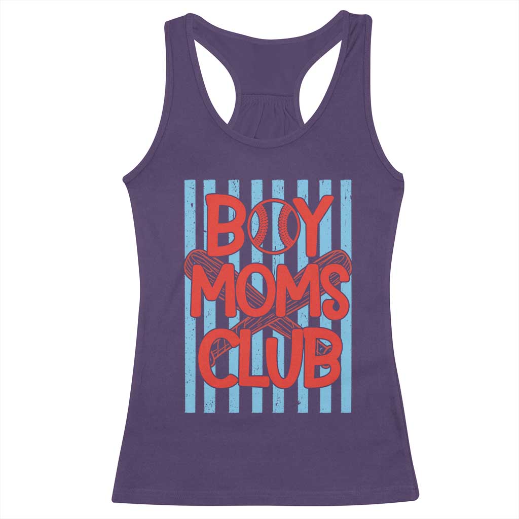 Boy Moms Club Racerback Tank Top Funny Motherhood Baseball Gift For Mom TS14 Purple Print Your Wear