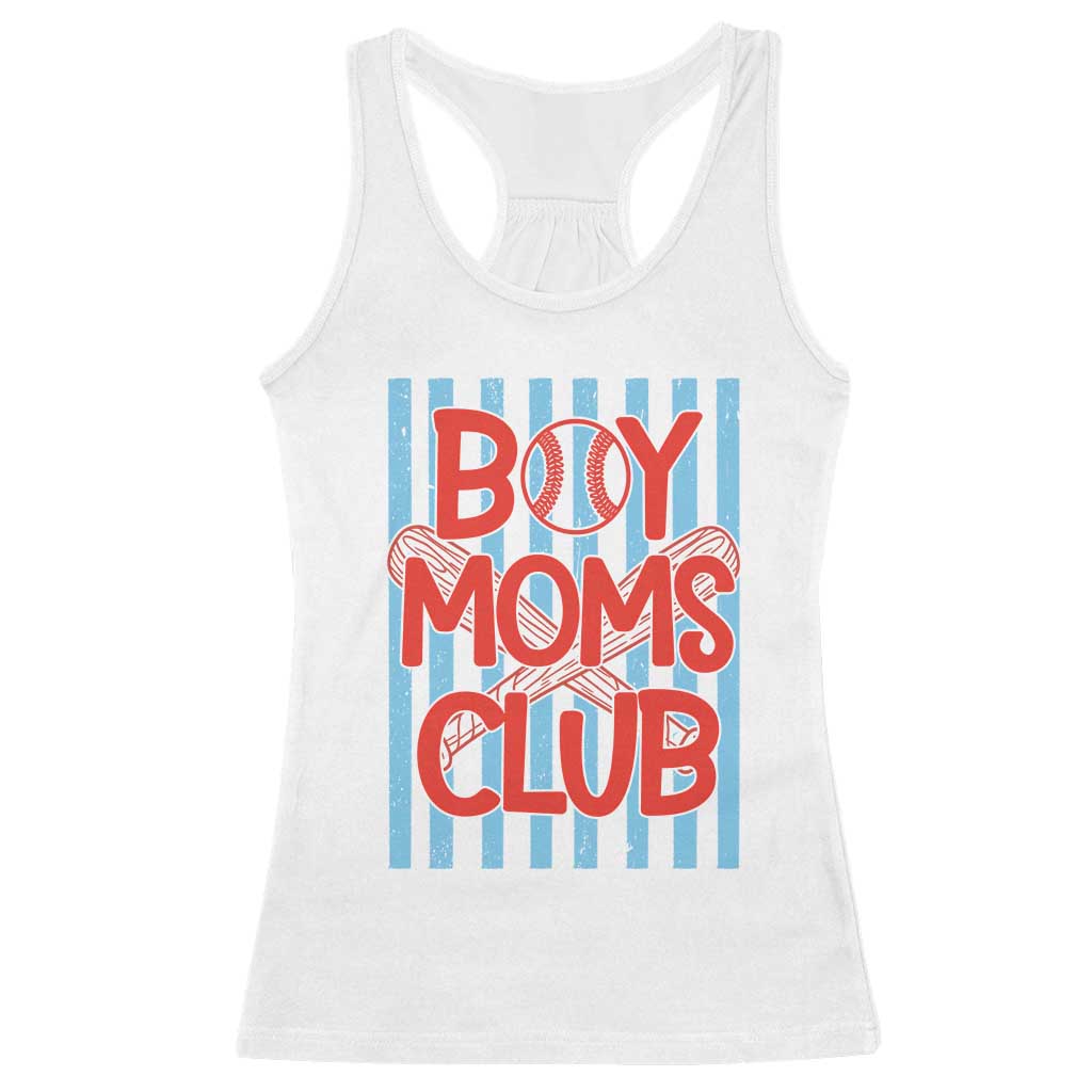 Boy Moms Club Racerback Tank Top Funny Motherhood Baseball Gift For Mom TS14 White Print Your Wear