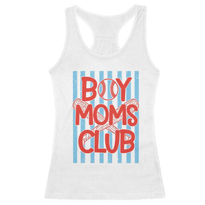 Boy Moms Club Racerback Tank Top Funny Motherhood Baseball Gift For Mom TS14 White Print Your Wear
