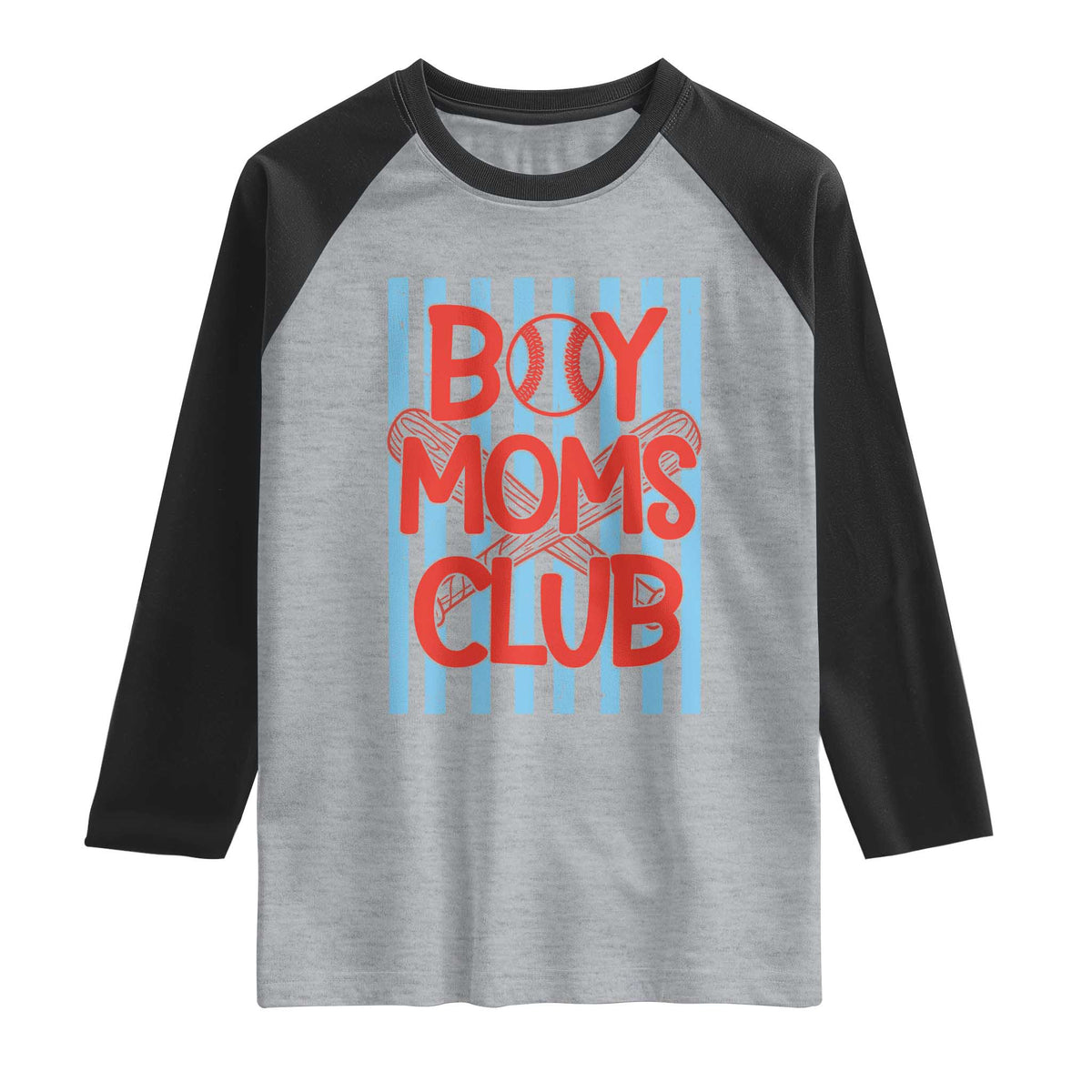 Boy Moms Club Raglan Shirt Funny Motherhood Baseball Gift For Mom TS14 Heather Gray Black Print Your Wear